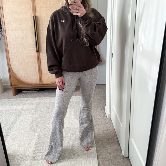 Free People Penny Pull On Snake Print Flare Leg Pants - Picture 2 of 15